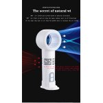 Wholesale Bladless Safety USB Rechargeable Handheld 3 Speed Strong Wind Electric Cooling Fan with Cell Phone Holder and LED Light (White)